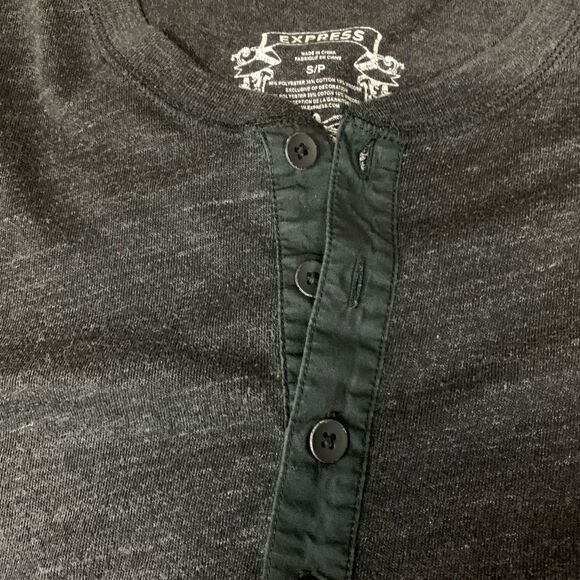 Express Henley button down shirt s grey vgc - Picture 1 of 6
